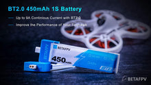 Load image into Gallery viewer, BetaFPV BT2.0 450mAh 1S 30C Battery (4 pcs)