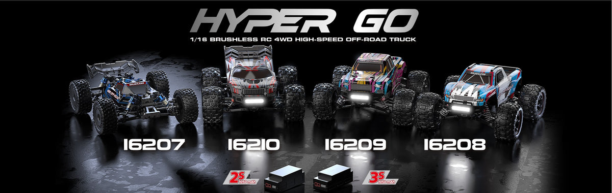 MJX Hyper Go 2.4G RC Brushless 4WD Trucks 1/16 scale 45km 16209 16210 –  Helicopter Smartfly