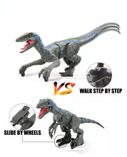 Load image into Gallery viewer, 2.4G RC Walking Dinosaur Blue Raptor / Tyrannosaur Remote Control Jurassic Dinosaur