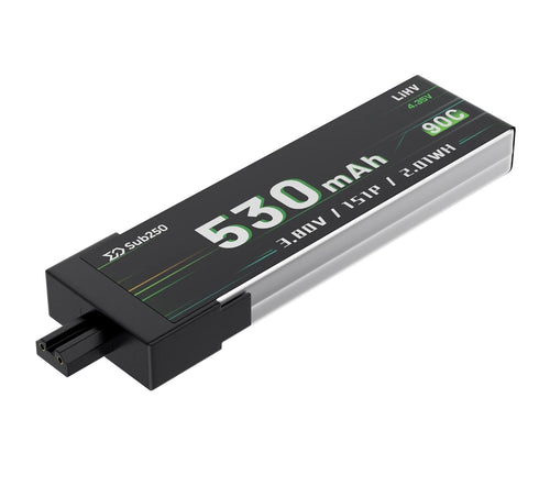 Sub250 1S 530mAh 90C Battery for whoopfly16/ Nanofly20 （2pc or 6pc Pack）