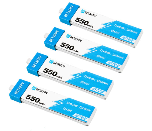 BetaFPV Beta65 BT2.0 550mAh 4.35V 1S 40C Battery (4 pcs)