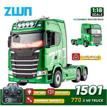 Load image into Gallery viewer, Huina RC 1501 Scania 770S 1:18 with RC Platform Semi Trailer 1502 2.4GHz (Red)
