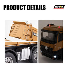 Load image into Gallery viewer, 1:14 Huina 1536 RC Dump Truck scale 8 wheeler 2.4G