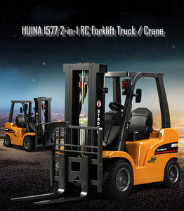 Huina 8 channel RC Forklift with interchangeable hook attachment 1577 2.4G Scale 1:10