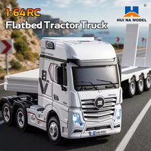 Load image into Gallery viewer, HuiNa Model 1/64 RC Flatbed Tractor Truck 9900 12 Channel Proportional 4WD