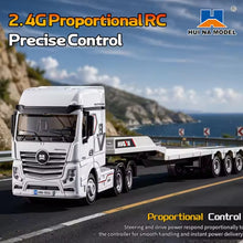 Load image into Gallery viewer, HuiNa Model 1/64 RC Flatbed Tractor Truck 9900 12 Channel Proportional 4WD