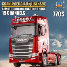 Load image into Gallery viewer, Huina RC 1501 Scania 770S 1:18 with RC Platform Semi Trailer 1502 2.4GHz (Red)
