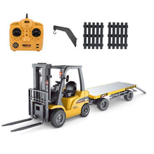 Load image into Gallery viewer, Huina 8 channel RC Forklift with interchangeable hook attachment 1576 2.4G Scale 1:10 with flatbed