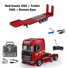 Load image into Gallery viewer, Huina RC 1501 Scania 770S 1:18 with RC Platform Semi Trailer 1502 2.4GHz (Red)