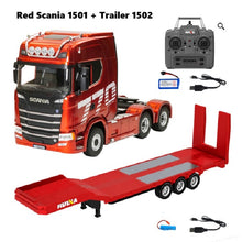Load image into Gallery viewer, Huina RC 1501 Scania 770S 1:18 with RC Platform Semi Trailer 1502 2.4GHz (Red)