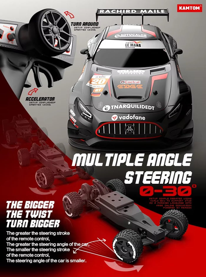 KAMTOM KM2401 1/24 2WD Drift Racing Car 2.4G 30km/h with Gyro