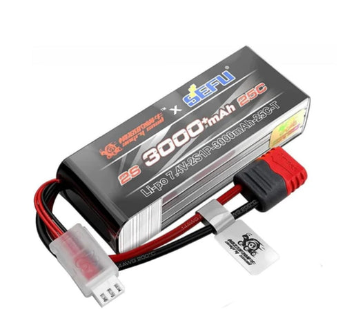 MJX 14302 14303 14209 14210 2s 7.4V 3000mah lipo battery Deans connector