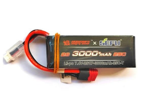 MJX 14209 14210 2s 7.4V 3000mah lipo battery Deans connector