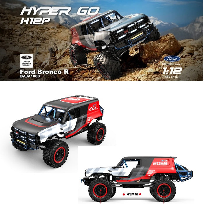 MJX Hypergo H12P 1:12 scale Ford Bronco Baja 4WD – Helicopter Smartfly