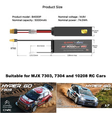 Load image into Gallery viewer, MJX 4s 14.8V 5000mah lipo battery XT60 connector for MJX 7303 / 7304