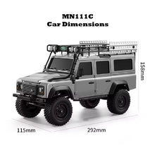 Load image into Gallery viewer, MN111C 1:18 scale 4WD RC Crawler Full Proportional 3km/h