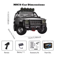 Load image into Gallery viewer, MN78 1:12 Scale RC Crawler 2.4G 4WD Jeep Cherokee 8km/h