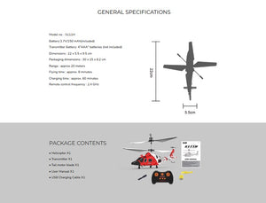 Syma S111H 3.5 channel 2.4G RC Helicopter Altitude Hold