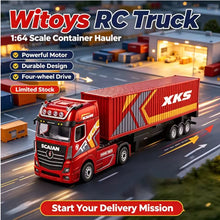 Load image into Gallery viewer, Wltoys 6408 1:64 Mini 4WD RC Container Truck Drift 2.4G