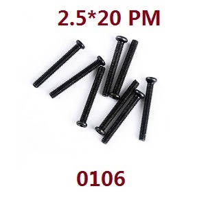 WL 0106 for 124018 2.5 * 20PM Cross Pan Head Screw Group (8 pcs)