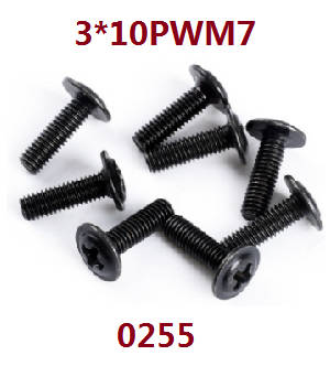 WL 0255 for 124018 Cross Pan Head Screws M3 * 10*7 (8 pcs)