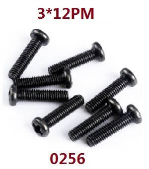 WL 0256	Cross Round Head Machine Screw M3*12 (8 pcs)