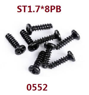 WL 0552 ST1.7 * 8PB Screw Assembly (8 pcs)