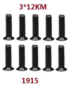 WL 1915 Cross Countersunk Head Machine Screw M3*12 (10pcs)