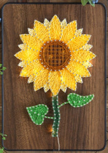 DIY Sunflower Arts & Crafts String Art with LEDs