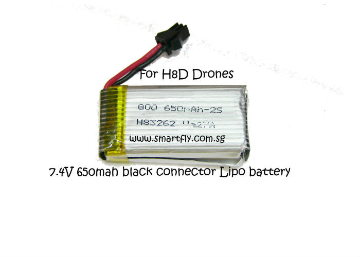 Lipo 7.4V 500mah Battery black connector H8D D