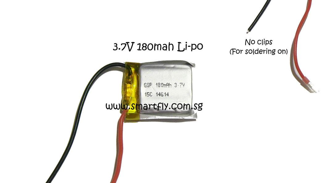Lipo 3.7V 180mah Battery no connectors A