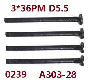 WL A303-28 / 0239 Upper half screw 3*36 PMO black zinc plated hardened component