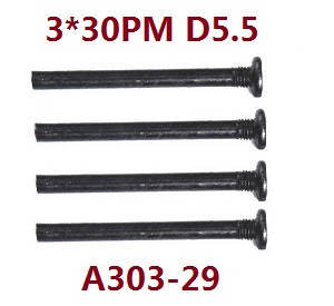 WL A303-29 Cross round head 3*30PM D5.5 black zinc plated hardened component for 104009