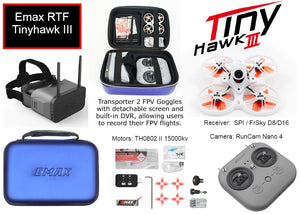 RTF Emax Tinyhawk III Kit FPV Racing Drone F4 5A 15000KV RunCam Nano 4 37CH 25-100-200mW VTX 1S-2S FrSky D8-With Controller & Goggles