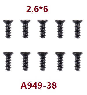 WL A949-38 Pan Head Tapping Screws 2.6 x 6 (10 pcs)
