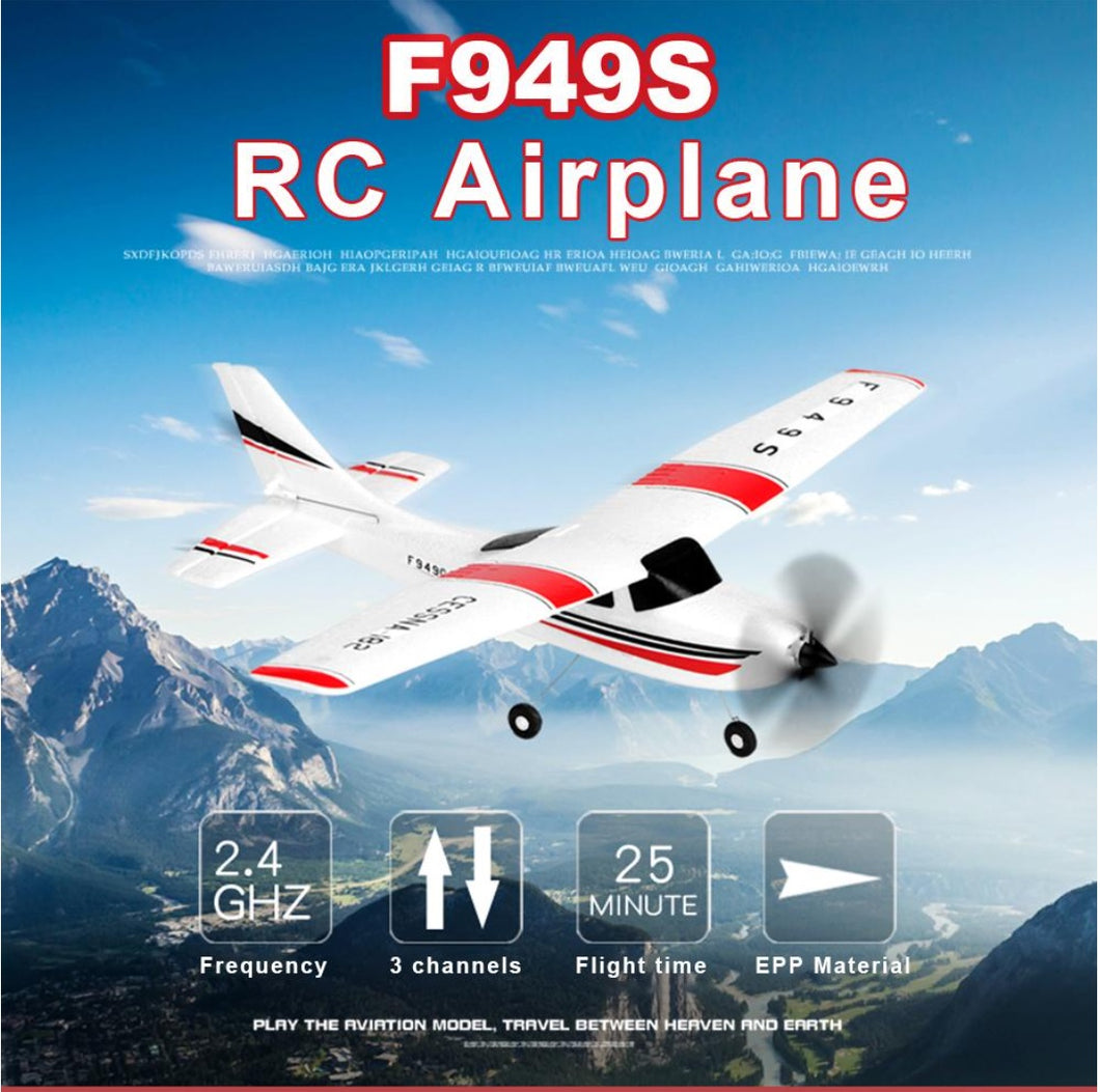 WLtoys 949s Cessna 182 3 channel RC Glider Airplane 360 Flip Gyro
