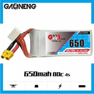 Gaoneng 4S 650mAh 80C Lipo Battery - XT30 1 pc GNB