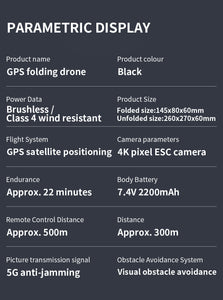 KF105 4K GPS EIS Camera Foldable Drone Follow Me Obstacle Avoidance