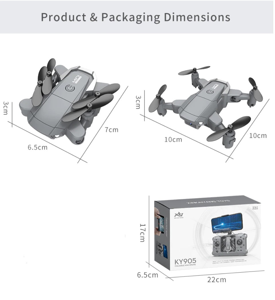 KY905 Mini Drone 4K camera WiFi FPV (Box or Bag packaging)