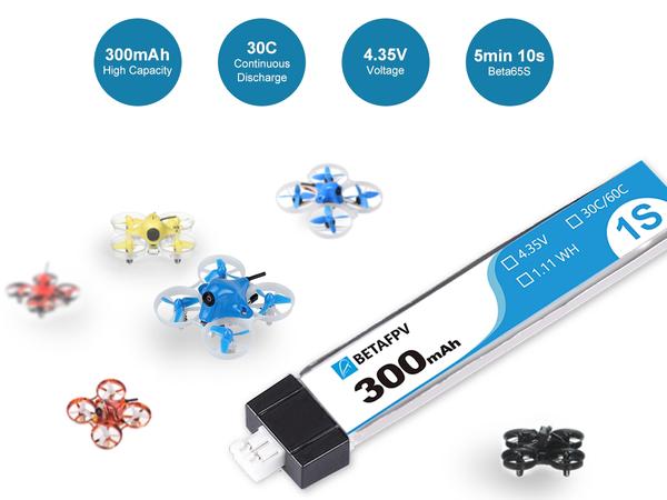BetaFPV Beta65 300mAh 1S 30C Battery (8 pcs