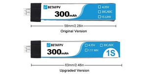 BetaFPV Beta65 BT2.0 300mAh 3.8V 1S 30C Battery (8 pcs)