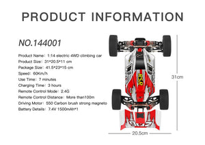 WL Toys 1/14 scale 144001 60km/hr RC buggy 4WD