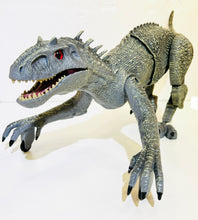 Load image into Gallery viewer, 2.4G RC Walking Dinosaur Blue Raptor / Tyrannosaur Remote Control Jurassic Dinosaur